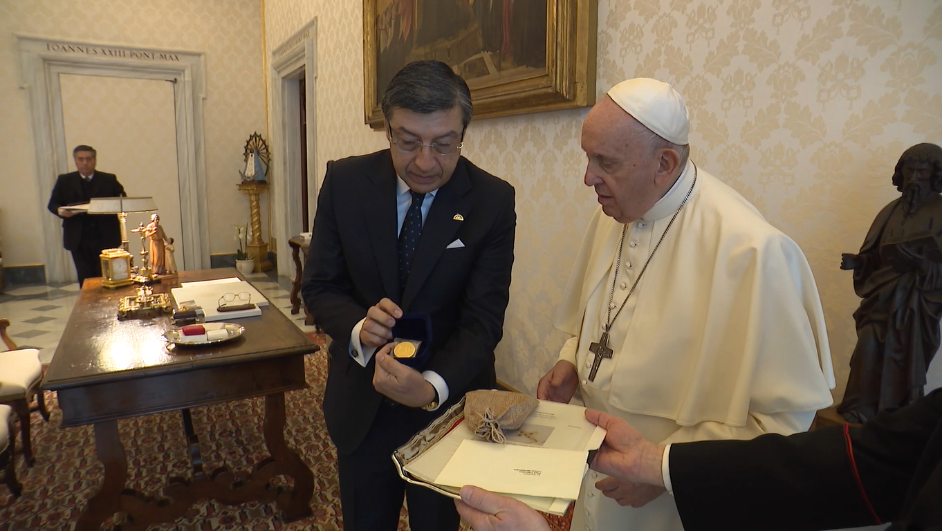Audiencia del Papa Francisco y el secretario general de la CAN