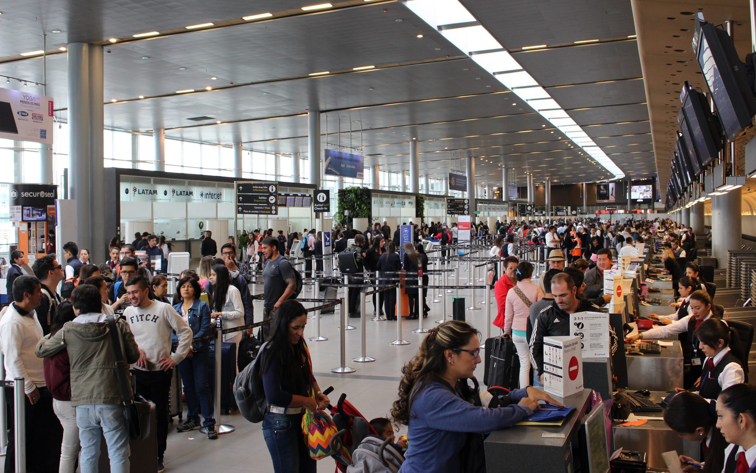 Movilización de pasajeros en el Aeropuerto El Dorado